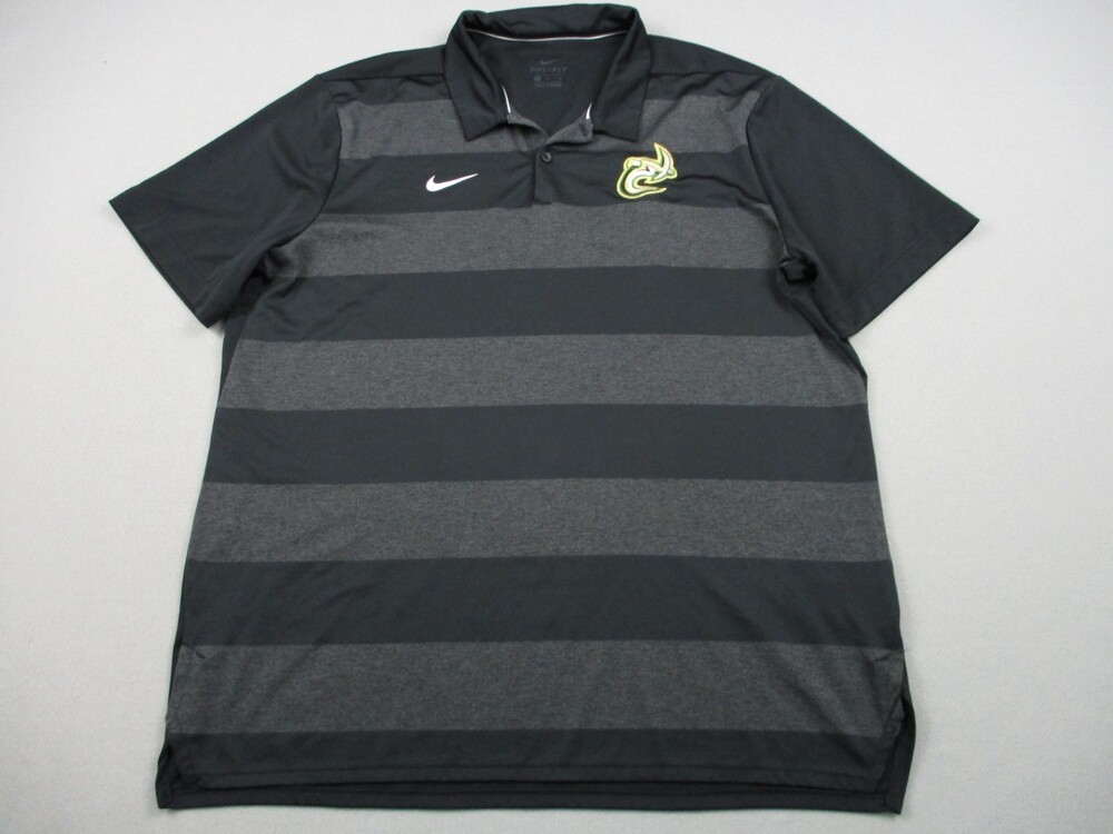 Charlotte 49ers Shirt Men XL Gray Black Stripe Nike Coaches Polo Dri Fit  NCAA